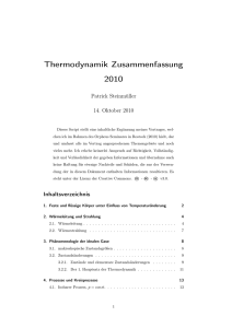Thermodynamik Zusammenfassung 2010