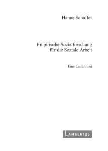 Hanne Schaffer Empirische Sozialforschung für die Soziale Arbeit