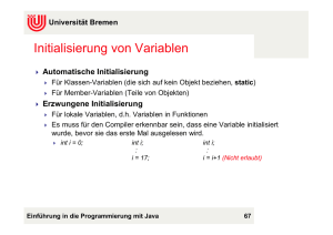 Initialisierung von Variablen - FB3 - Uni Bremen