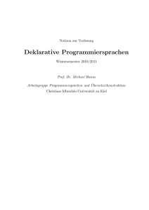 Deklarative Programmiersprachen - AG Programmiersprachen und