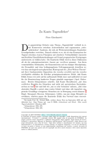 Zu Kants Tugendlehre - Dipartimento di Filosofia