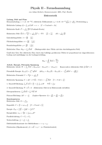 Physik II - Formelsammlung