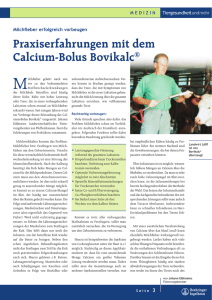 Praxiserfahrungen mit dem Calcium-Bolus Bovikalc