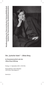 „Lyrische Suite“ – Alban Berg - Institut für Österreichische