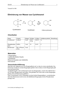 Eliminierung von Wasser aus Cyclohexanol