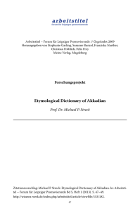 Etymological Dictionary of Akkadian