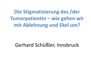 Gerhard Schüssler - Die Stigmatisierung der/des TumorpatientIn
