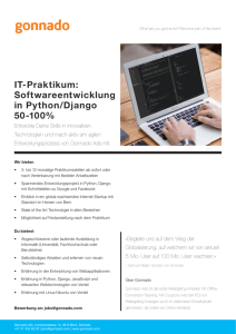 IT-Praktikum: Softwareentwicklung in Python/Django 50-100%