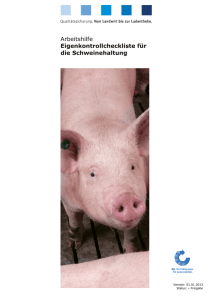 Arbeitshilfe Eigenkontrollcheckliste für die Schweinehaltung