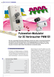 Pulsweiten-Modulator für DC-Verbraucher PWM 101