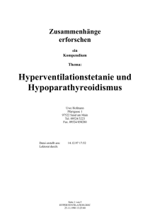 Hyperventilationstetanie und Hypoparathyreoidismus
