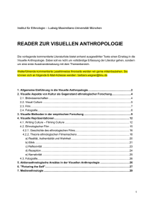 READER ZUR VISUELLEN ANTHROPOLOGIE - Ethnologie