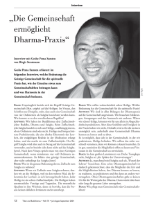 „Die Gemeinschaft ermöglicht Dharma