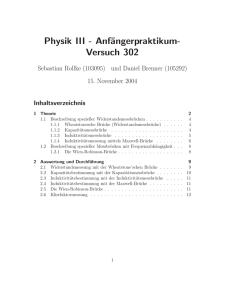 Physik III - Anfängerpraktikum- Versuch 302