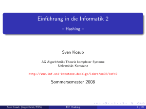Hashing - Universität Konstanz