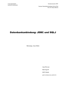 Datenbankanbindung: JDBC und SQLJ