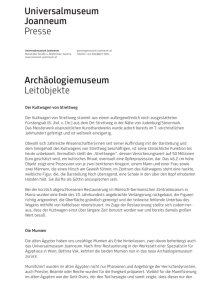 Archäologiemuseum Leitobjekte Universalmuseum Joanneum Presse