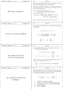 SBP Mathe Aufbaukurs 1 Absolute und relative Häufigkeit Das