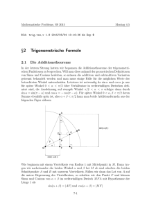 §2 Trigonometrische Formeln
