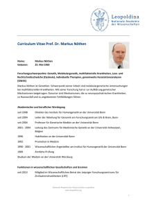 CV Markus M. Nöthen