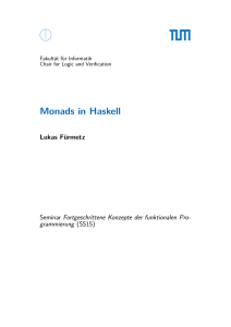 Monads in Haskell - Chair for Logic and Verification