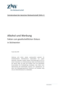 Alkohol und Werbung - Zentralverband der deutschen Werbewirtschaft
