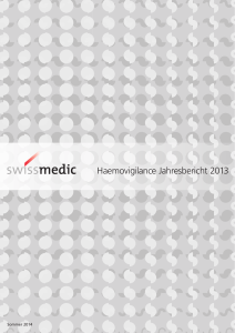 Haemovigilance Jahresbericht 2013