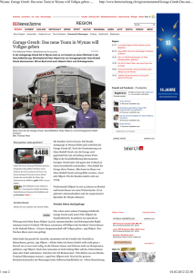 Garage Greub: Das neue Team in Wynau will Vollgas geben