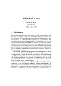 Modulares Rechnen - mathematik.uni