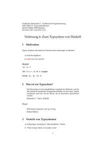 Vorlesung 6: Zum Typsystem von Haskell - FB3