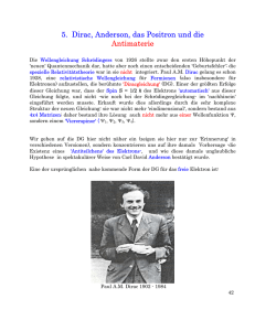 5. Dirac, Anderson, das Positron und die Antimaterie