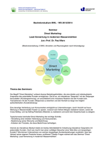 Bachelorstudium BWL - WS 2013/2014 Seminar Direct Marketing