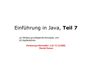 Einführung in Java, Teil 4