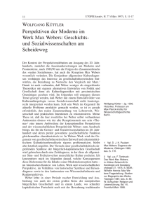 Perspektiven der Moderne im Werk Max Webers: Geschichts