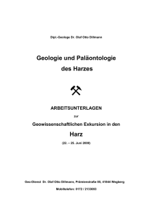 Exkursionsführer Harz 2000 - Geowissenschaftlicher Dienst Dr. Olaf
