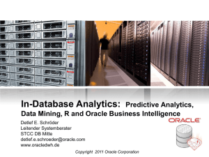 What is Data Mining? - Oracle Data Warehouse Community Seite