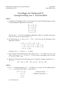 Grundlagen der Mathematik II Lösungsvorschlag zum 3. Tutoriumsblatt