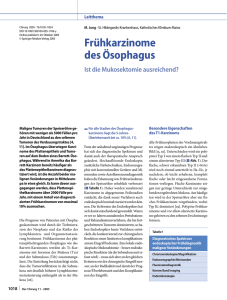 Frühkarzinome des Ösophagus Mucosectomy as sufficient therapy