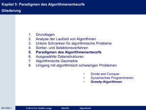 Kapitel 5: Paradigmen des Algorithmenentwurfs