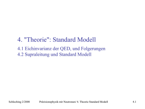 Schleching 2008 4. Theorie Standard Modell