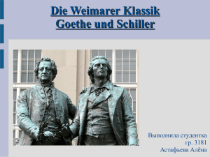 Die Weimarer Klassik Goethe und Schiller
