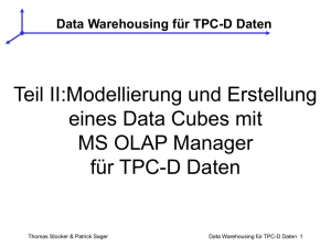 Data Warehousing für TPC