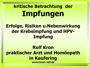 kritische Betrachtung der Reiseimpfungen Vortrag von Rolf Kron