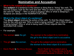 Nominative and Accusative