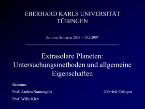 Extrasolare Planeten - Universität Tübingen