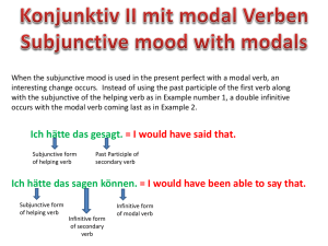 Konjunktiv II mit modal Verben Subjunctive mood with modals