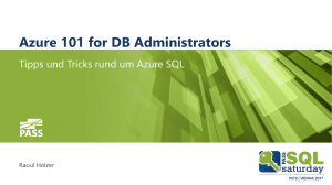 Azure 101 for DB Administrators