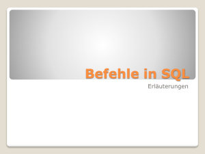 Befehle in SQL - vanessa