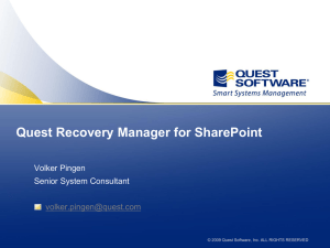 Quest Recovery Manager for SharePoint