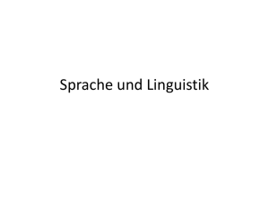 Sprache und LInguistik - Uvod u germanistiku 2